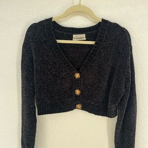Urban Outfitters Dark Brown Cropped Cardigan